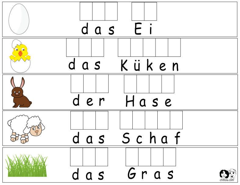 spring worksheets german