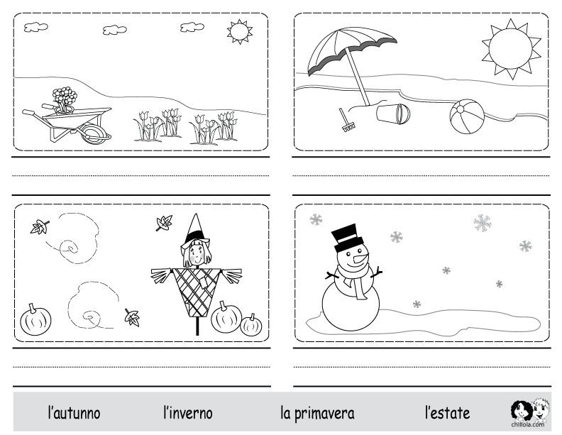 seasons italian worksheets