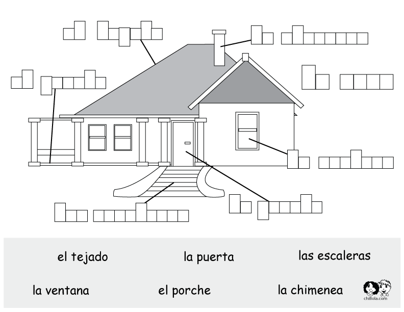 house worksheets spanish