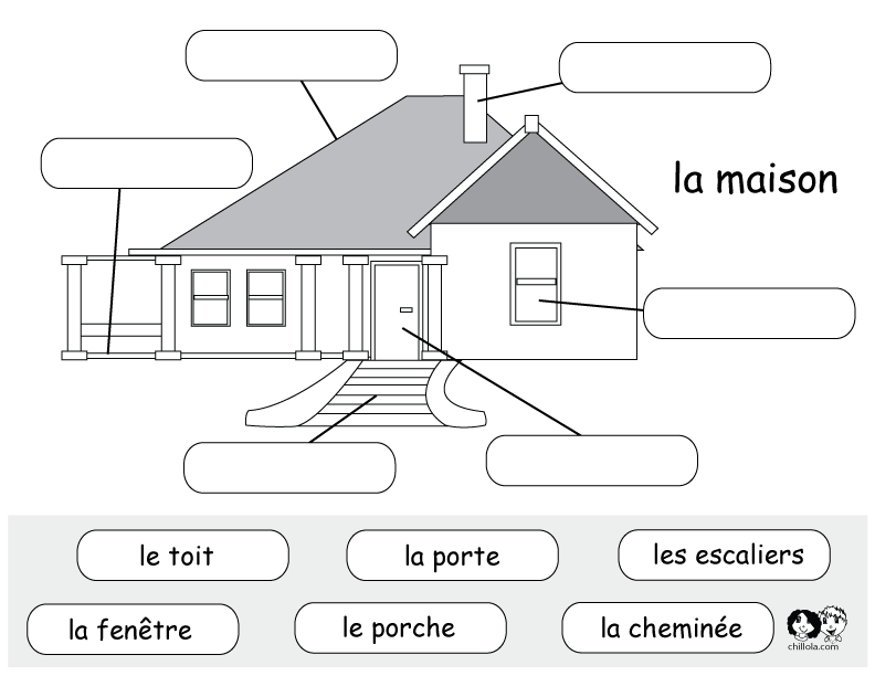 house worksheets french