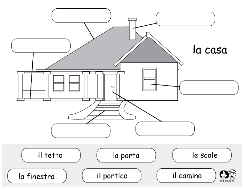house worksheets italian