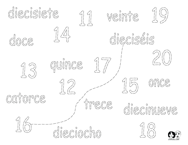 numbers worksheet spanish