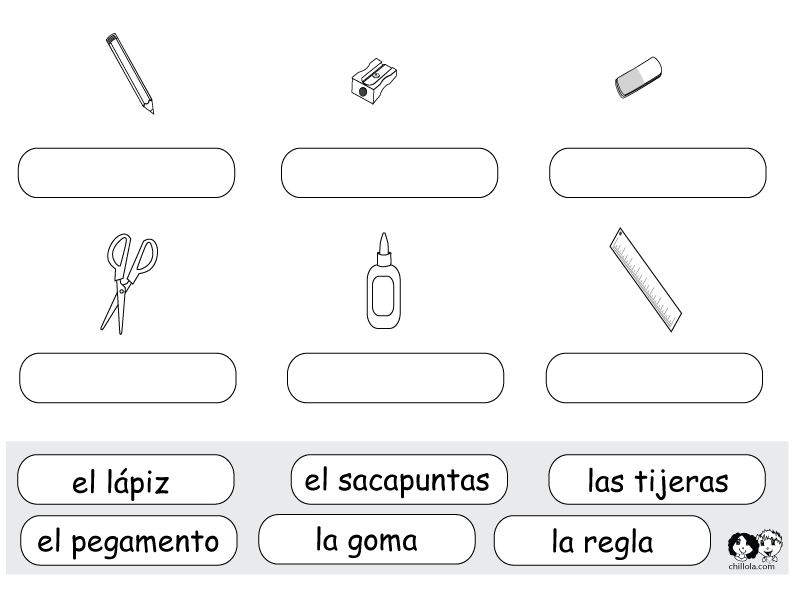 worksheets school spanish