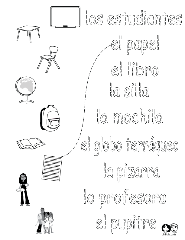 worksheets school spanish