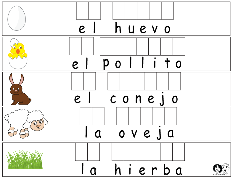 spring worksheets spanish