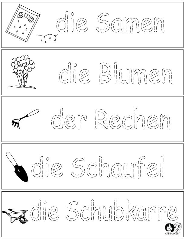spring german worksheets