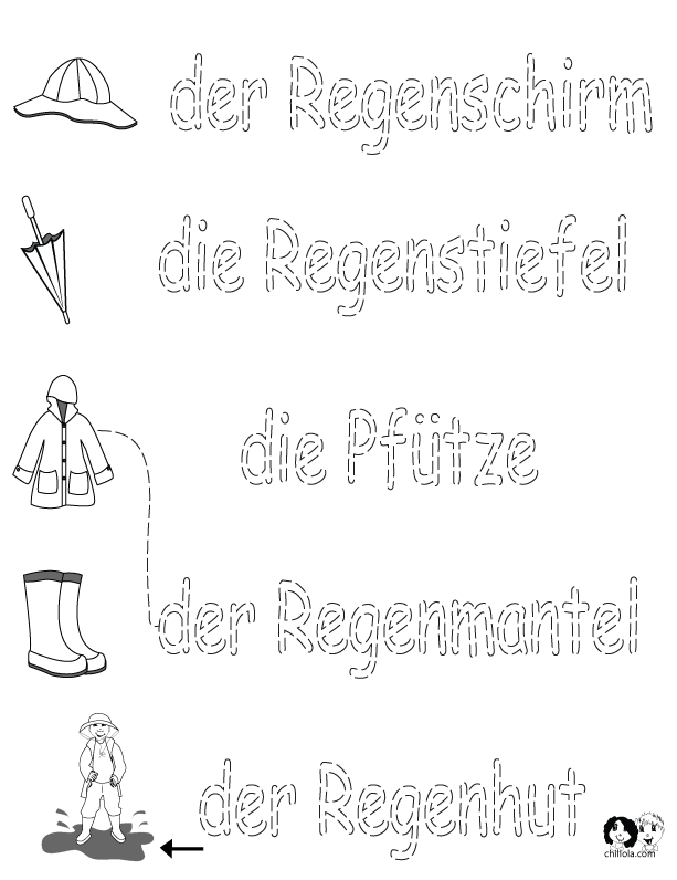 spring worksheets german