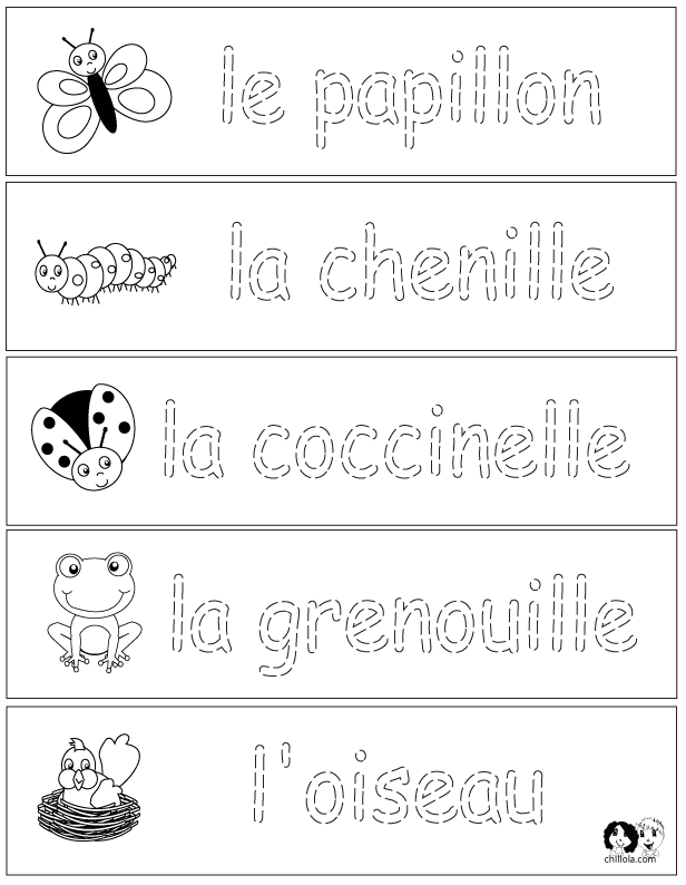 spring french worksheets