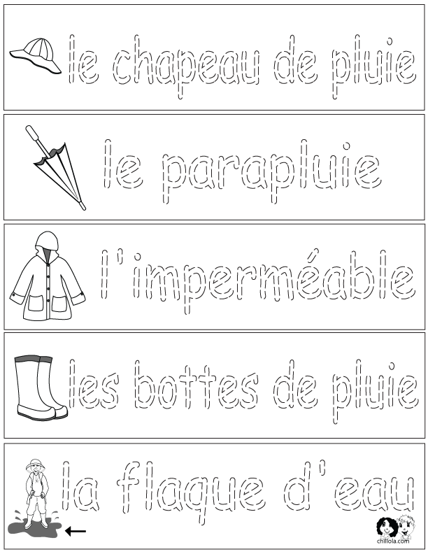spring french worksheets